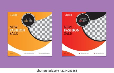 Unique Modern Editable Social Media banner template. Anyone can use this Easy Design Promotion web banner for social media. Modern elegant sales and discount promotions design.