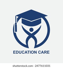 Unique and modern EDUCATION CARE logo design