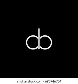 Unique modern elegant luxury connected business brands black and white color DB D B initial based letter icon logo.