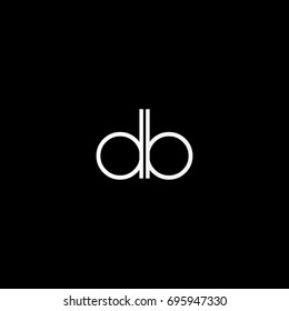 Unique modern elegant luxury stylish fashion brands black and white color DB D B initial based letter icon logo.