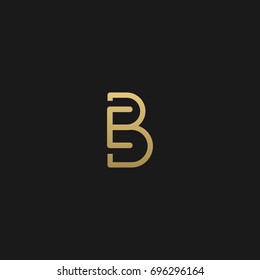 Unique modern elegant stylish connected fashion brands black and gold color BE EB B E initial based letter icon logo.