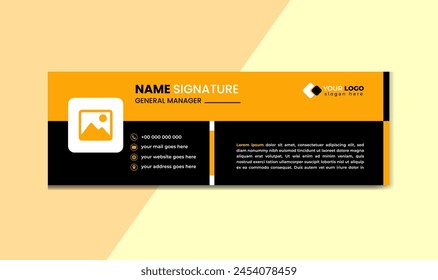 Unique Modern Email Signature Design template. Email signature template design vector banner Business e signature clean professional design