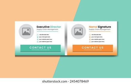Unique Modern Email Signature Design template. Email signature template design vector banner Business e signature clean professional design