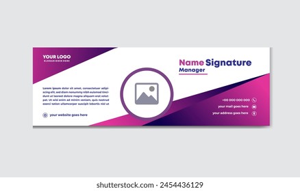 Unique Modern Email Signature Design template. Email signature template design vector banner Business e signature clean professional design