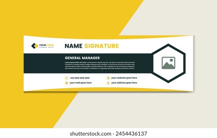 Unique Modern Email Signature Design template. Email signature template design vector banner Business e signature clean professional design