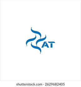 AT Einzigartiges modernes flaches abstraktes geometrisches Minimallogo. AT Initialen, Vektorbuchstaben, Logo-Design. 

