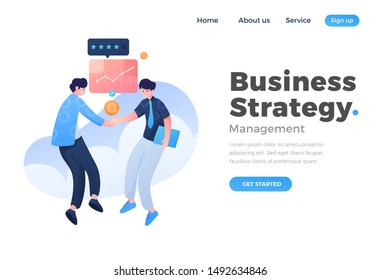 Unique Modern flat design concept of Business Strategy concept for website and mobile website. Landing page template. Easy to edit and customize. Vector illustration