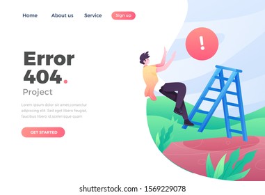 Unique Modern flat design concept of Error 404 for website and mobile website. Landing page template. Easy to edit and customize. Vector illustration