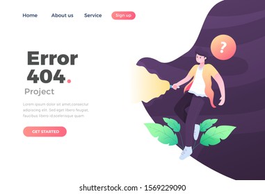 Unique Modern flat design concept of Error 404 for website and mobile website. Landing page template. Easy to edit and customize. Vector illustration