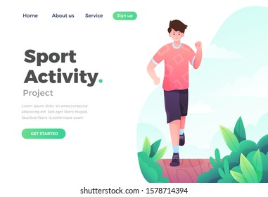 Unique Modern flat design concept of Sport Activity for website and mobile website. Landing page template. Easy to edit and customize. Vector illustration