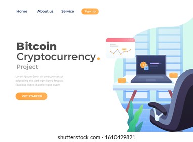 Unique Modern flat design concept of bitcoin cryptocurrency for website and mobile website. Landing page template. Easy to edit and customize. Vector illustration