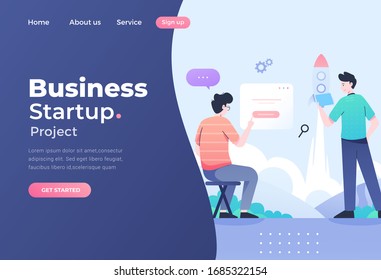 Unique Modern flat design concept of StartUp for website and mobile website. Landing page template. Easy to edit and customize. Vector illustration
