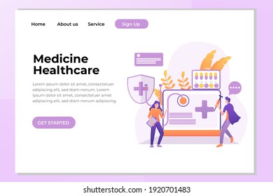 Unique Modern flat design concept of Medicine Healthcare for website and mobile website. Landing page template. Easy to edit and customize. Vector illustration