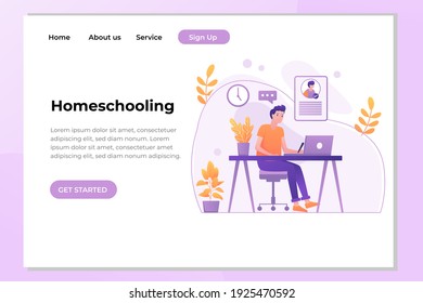 Unique Modern flat design concept of Online Learning for website and mobile website. Landing page template. Easy to edit and customize. Vector illustration