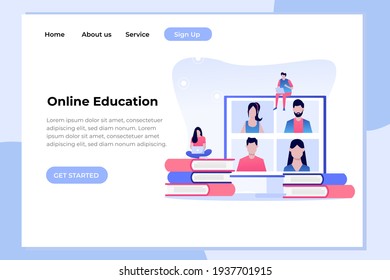 Unique modern flat design concept of online education for website and mobile apps. easy to edit and customize