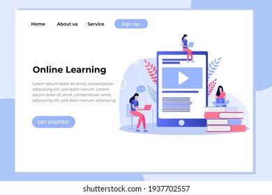 Unique modern flat design concept of online learning for website and mobile apps. easy to edit and customize