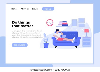Unique modern flat design concept of Work From Home for website and mobile apps. easy to edit and customize