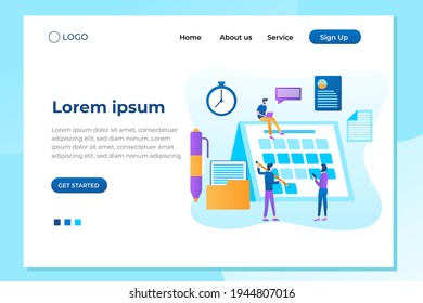 Unique modern flat design concept of Time Management for website and mobile website. Easy to edit and customize. Vector Illustration
