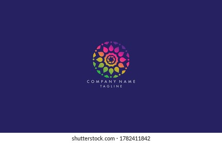 Unique and modern floral with incorporated shutter logo icon vector template