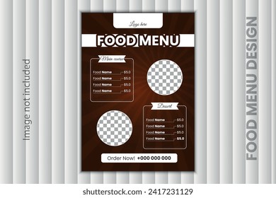 Unique and modern food menu design template