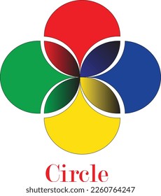 Unique and modern four colorful circle logo design