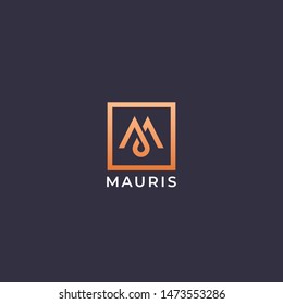 Unique modern geometric creative elegant letter M logo template. Vector icon.