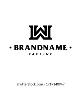 Einzigartige moderne geometrische, elegante Buchstaben W Logo Vorlage. Vektorsymbol