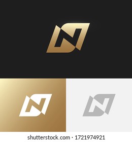 Plantilla de logotipo de letra N original creativa geométrica y exclusiva. Icono del vector.