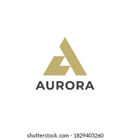 Letra creativa y creativa única geométrica moderna y elegante plantilla de logotipo A. Icono del vector.