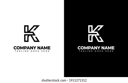 Plantilla exclusiva de logotipo de letra K con creativa geométrica y elegante. Icono de vector