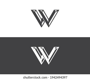 Einzigartiges, modernes, kreatives, elegantes Buchstaben W und Logo-Design