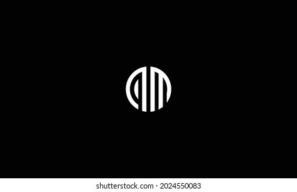 Plantilla de logotipo del PM de letra elegante, creativa y geométrica única. Icono del vector.
