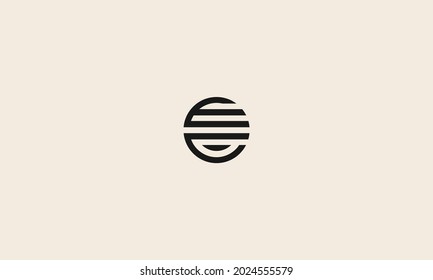 Unique modern geometric creative elegant letterS EC logo template. Vector icon.
