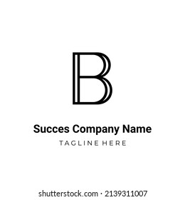 Unique Modern Geometric Creative Elegant Letter B Logo Template. Icon Vector