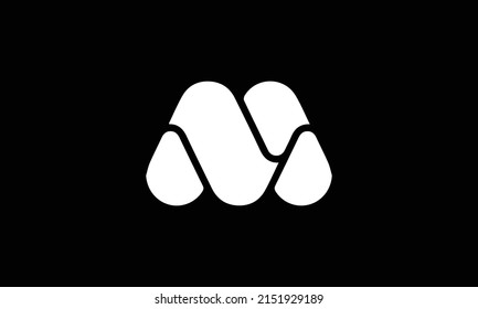 Unique modern geometric creative elegant letter M logo template