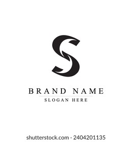 Estilo geométrico exclusivo creativo creativo letra s o plantilla de logotipo ss, icono del vector S, logotipo de S	
