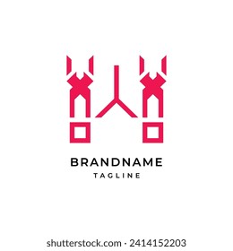 Unique modern geometric creative elegant letter W logo template.