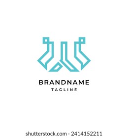 Unique modern geometric creative elegant letter W logo template.