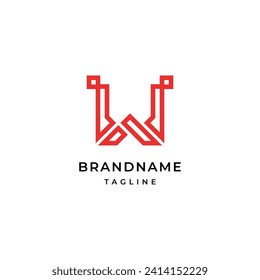 Unique modern geometric creative elegant letter W logo template.