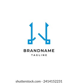 Unique modern geometric creative elegant letter W logo template.