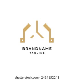 Unique modern geometric creative elegant letter W logo template.