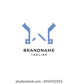 Plantilla de logotipo W con letras elegantes y creativas geométricas únicas.