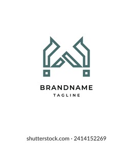 Unique modern geometric creative elegant letter W logo template.