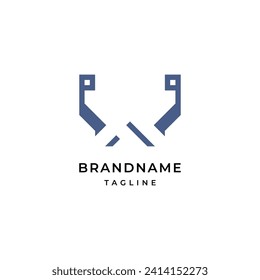 Unique modern geometric creative elegant letter W logo template.