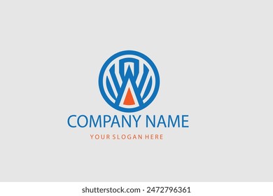 Unique modern geometric creative elegant letter W logo template. Vector icon.