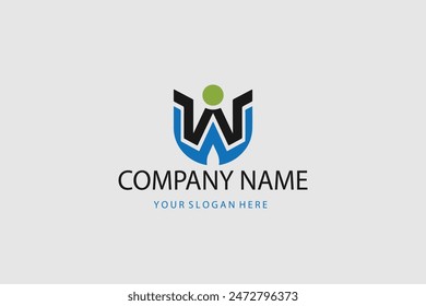 Unique modern geometric creative elegant letter W logo template. Vector icon.