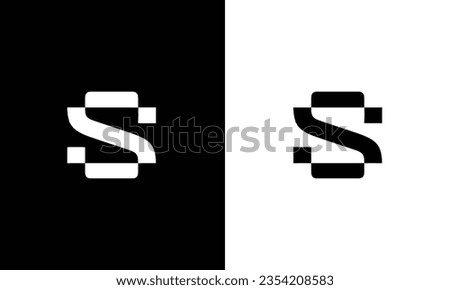 Unique modern geometric creative elegant letter s logo template. Vector icon.