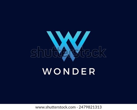 Unique modern geometric creative elegant letter W logo template. Vector icon.