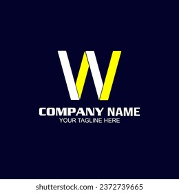 Unique modern geometric creative luxury W letter logo template. Vector icon.