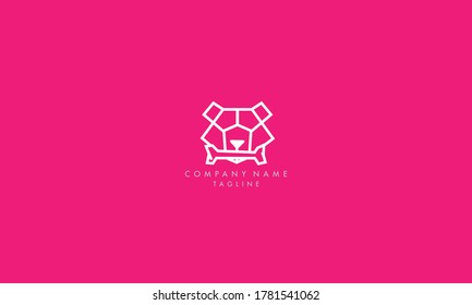 Unique and modern Geometric style bear with a bone icon logo concept vector template.	
